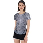 Marble Cracked Pattern Surface Back Cut Out Sport T-Shirt