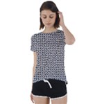 Marble Cracked Pattern Surface Short Sleeve Open Back T-Shirt