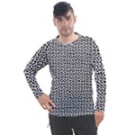 Marble Cracked Pattern Surface Men s Pique Long Sleeve T-Shirt