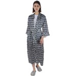 Marble Cracked Pattern Surface Maxi Satin Kimono