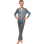 Marble Cracked Pattern Surface Kids  Satin Long Sleeve Pajamas Set