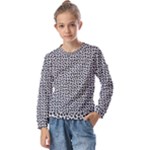 Marble Cracked Pattern Surface Kids  Long Sleeve T-Shirt with Frill 