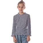 Marble Cracked Pattern Surface Kids  Frill Detail T-Shirt