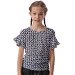 Marble Cracked Pattern Surface Kids  Cut Out Flutter Sleeves