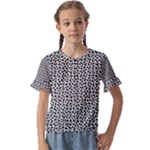 Marble Cracked Pattern Surface Kids  Cuff Sleeve Scrunch Bottom T-Shirt