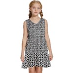 Marble Cracked Pattern Surface Kids  Sleeveless Tiered Mini Dress