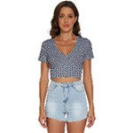 Marble Cracked Pattern Surface V-Neck Crop Top