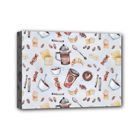 Coffee Mania Caffeine Mini Canvas 7  x 5  (Stretched) from ArtsNow.com