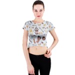 Coffee Mania Caffeine Crew Neck Crop Top