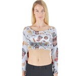 Coffee Mania Caffeine Long Sleeve Crop Top