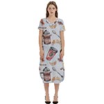 Coffee Mania Caffeine T-Shirt Midi Dress With Pockets