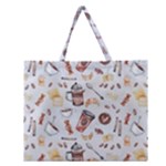 Coffee Mania Caffeine Zipper Large Tote Bag