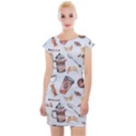 Coffee Mania Caffeine Cap Sleeve Bodycon Dress