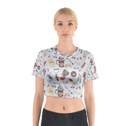 Coffee Mania Caffeine Cotton Crop Top from ArtsNow.com