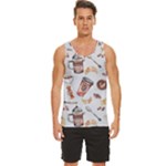 Coffee Mania Caffeine Men s Wide Collar Tank Top