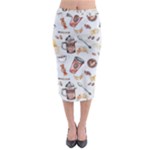 Coffee Mania Caffeine Midi Pencil Skirt