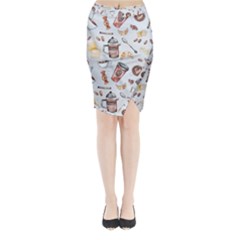 Coffee Mania Caffeine Midi Wrap Pencil Skirt from ArtsNow.com