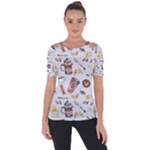 Coffee Mania Caffeine Shoulder Cut Out Short Sleeve Top