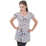 Coffee Mania Caffeine Puff Sleeve Tunic Top