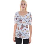 Coffee Mania Caffeine Wide Neckline T-Shirt