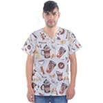 Coffee Mania Caffeine Men s V-Neck Scrub Top