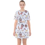 Coffee Mania Caffeine Sixties Short Sleeve Mini Dress