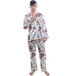 Coffee Mania Caffeine Men s Long Sleeve Satin Pajamas Set