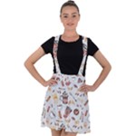 Coffee Mania Caffeine Velvet Suspender Skater Skirt