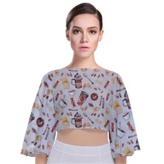 Tie Back Butterfly Sleeve Chiffon Top 