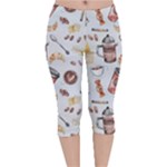 Coffee Mania Caffeine Velvet Capri Leggings 