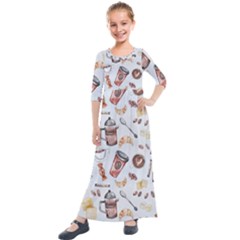 Kids  Quarter Sleeve Maxi Dress 