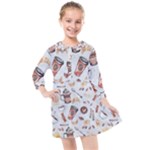 Coffee Mania Caffeine Kids  Quarter Sleeve Shirt Dress