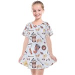 Coffee Mania Caffeine Kids  Smock Dress