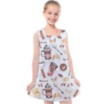 Coffee Mania Caffeine Kids  Cross Back Dress