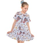 Coffee Mania Caffeine Kids  Short Sleeve Shirt Dress