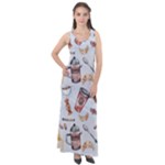 Coffee Mania Caffeine Sleeveless Velour Maxi Dress