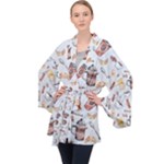 Coffee Mania Caffeine Long Sleeve Velvet Kimono 