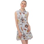 Coffee Mania Caffeine Sleeveless Shirt Dress