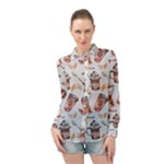 Coffee Mania Caffeine Long Sleeve Chiffon Shirt