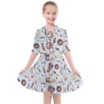 Coffee Mania Caffeine Kids  All Frills Chiffon Dress