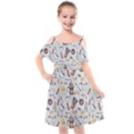 Coffee Mania Caffeine Kids  Cut Out Shoulders Chiffon Dress