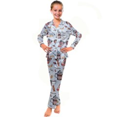 Kids  Satin Long Sleeve Pajamas Set 