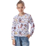 Coffee Mania Caffeine Kids  Long Sleeve T-Shirt with Frill 