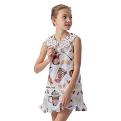 Kids  Pilgrim Collar Ruffle Hem Dress 