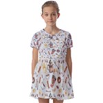 Coffee Mania Caffeine Kids  Short Sleeve Pinafore Style Dress