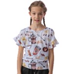 Coffee Mania Caffeine Kids  Cut Out Flutter Sleeves