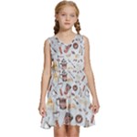 Coffee Mania Caffeine Kids  Sleeveless Tiered Mini Dress