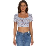 Coffee Mania Caffeine Short Sleeve Square Neckline Crop Top 