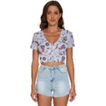 Coffee Mania Caffeine V-Neck Crop Top