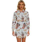 Coffee Mania Caffeine Womens Long Sleeve Shirt Dress